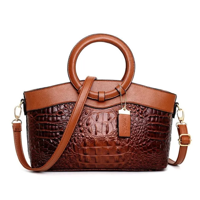 Luxury Designer Crocodile Leather Tote Bag, Shoulder Bag and Handbag