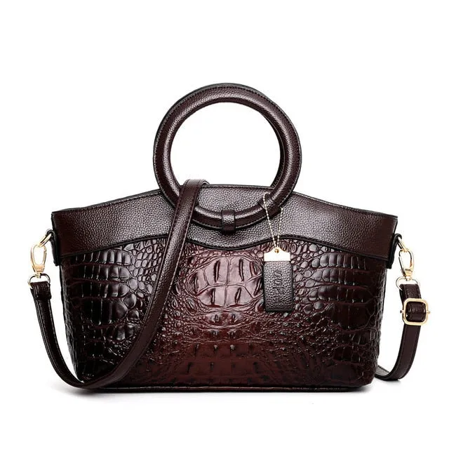 Luxury Designer Crocodile Leather Tote Bag, Shoulder Bag and Handbag