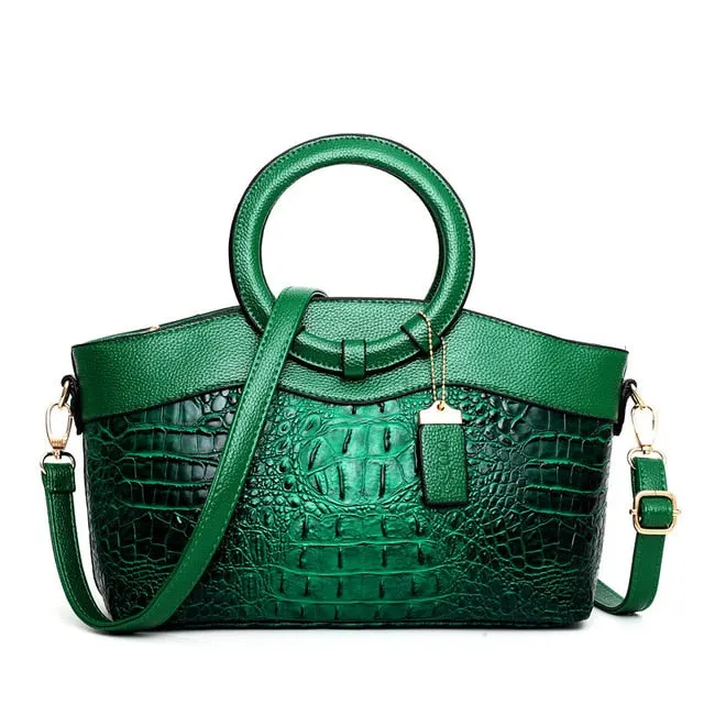 Luxury Designer Crocodile Leather Tote Bag, Shoulder Bag and Handbag