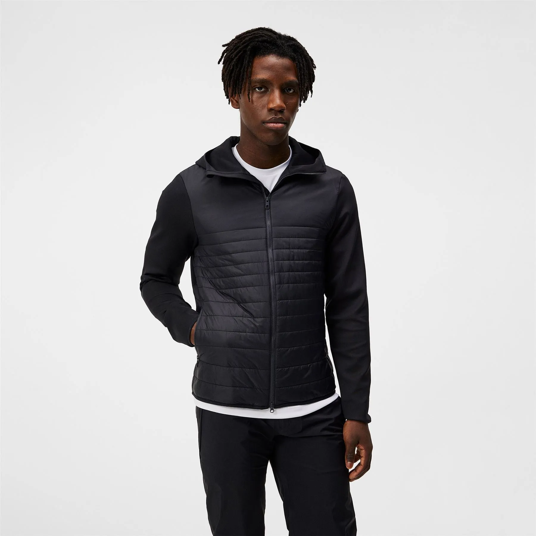 Martino LX Mid Quilted Hooded Hybrid Jacket Black - SS24