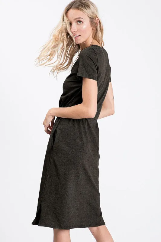 Melody Casual Midi Dress in Black