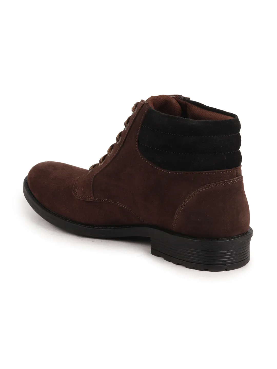 Men Brown Suede Leather Chukka High Ankle Boot For Biking|Hiking|Trekking