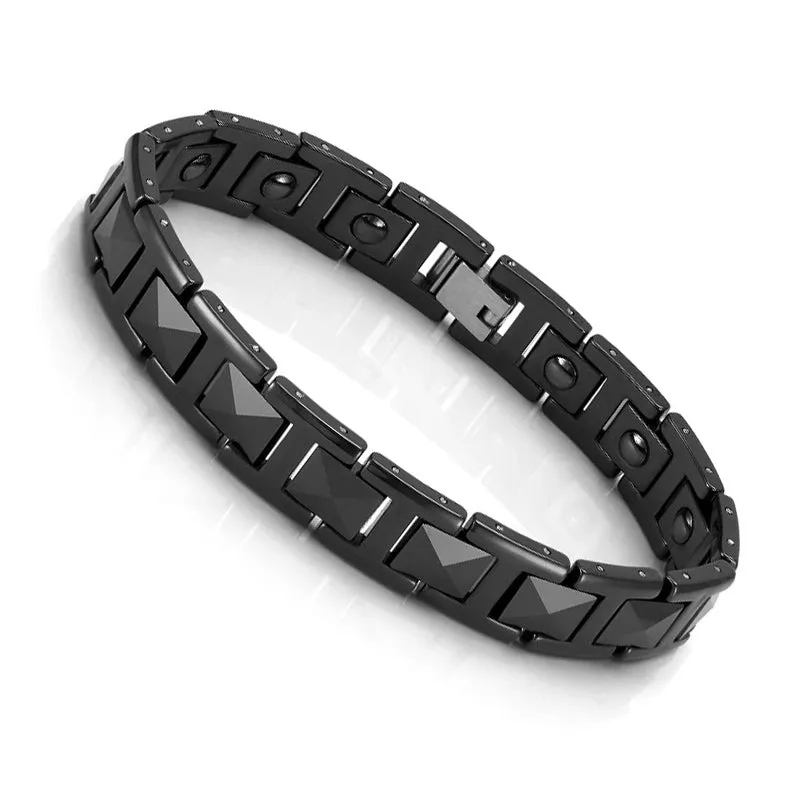 Men Ceramic Bracelet Black Magnetic Arthritis Pain Relief