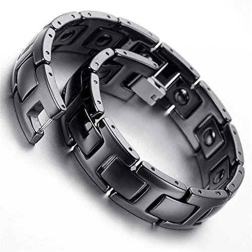 Men Ceramic Bracelet Black Magnetic Arthritis Pain Relief