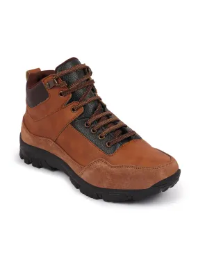 Men Tan Ankle Top Suede Leather Lace Up Trekking and Hiking Boots