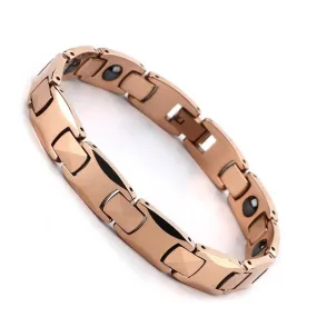 Men Tungsten Bracelet, Rose Gold, Heavy, 7.87"