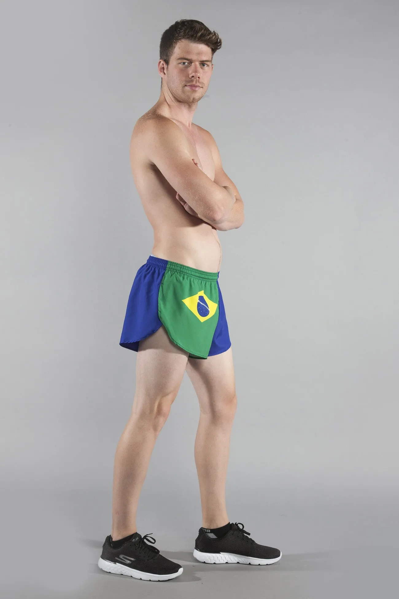 Men's 1" Elite Split Shorts- Brazil