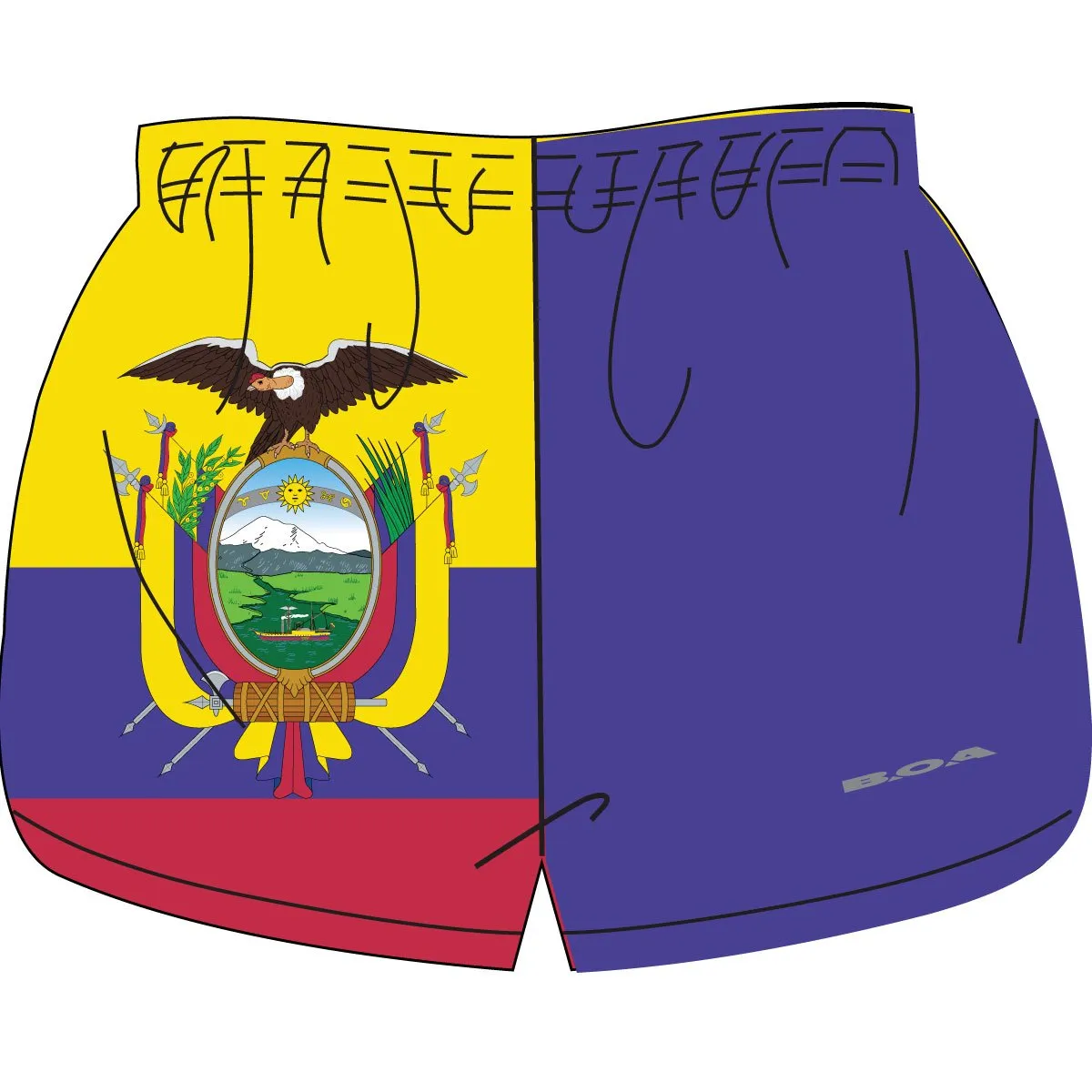 Men's 1" Elite Split Shorts- Ecuador