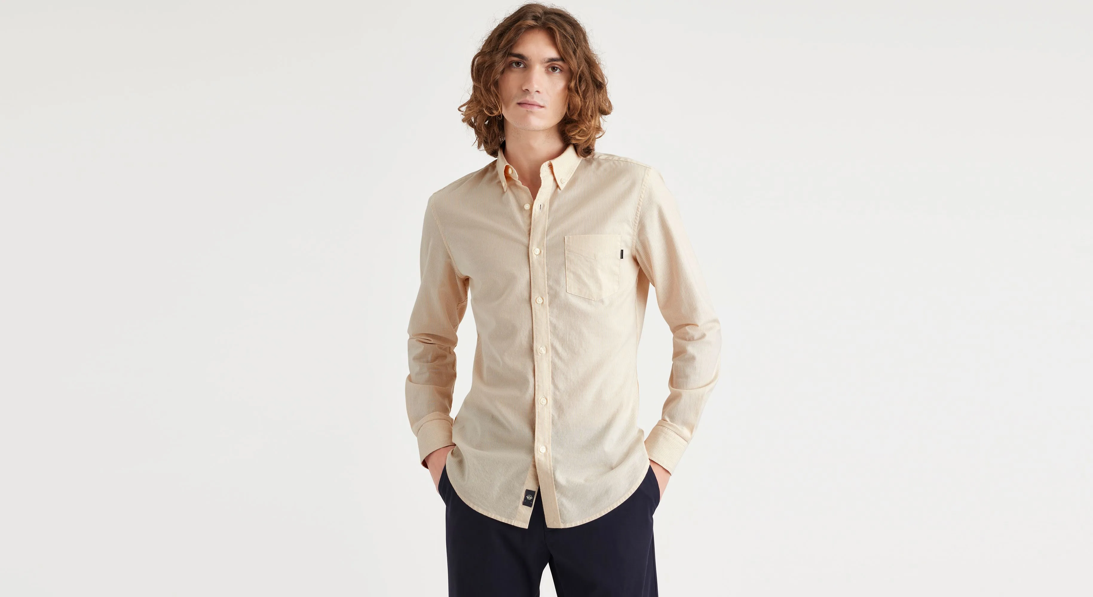 Men's Slim Fit 2 Button Collar Shirt