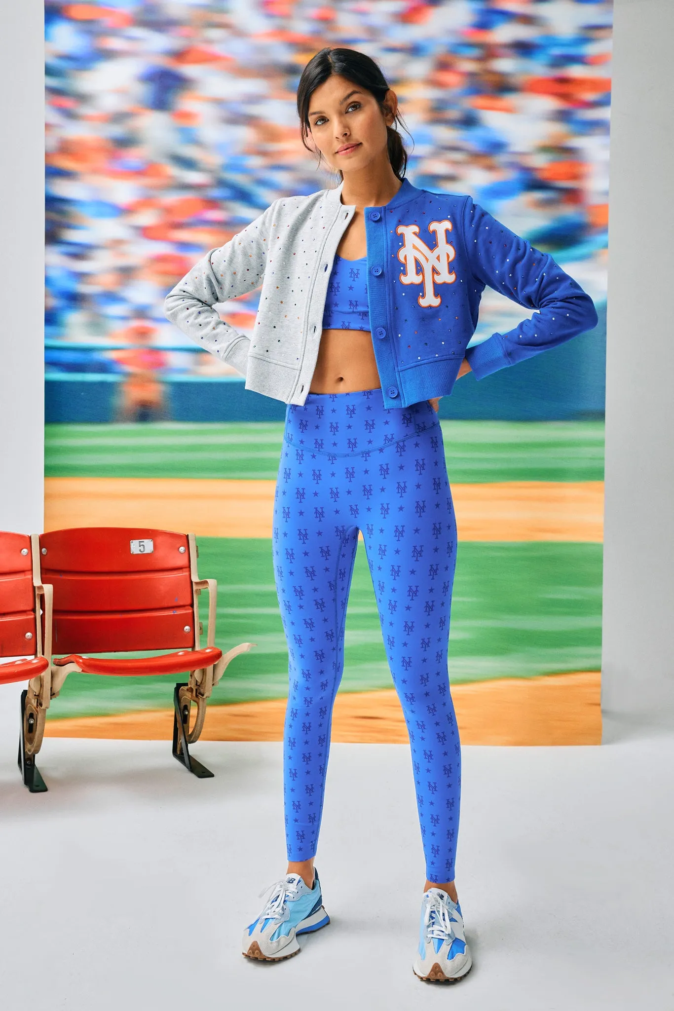 Mets Action Basic Legging in Monogram Royal