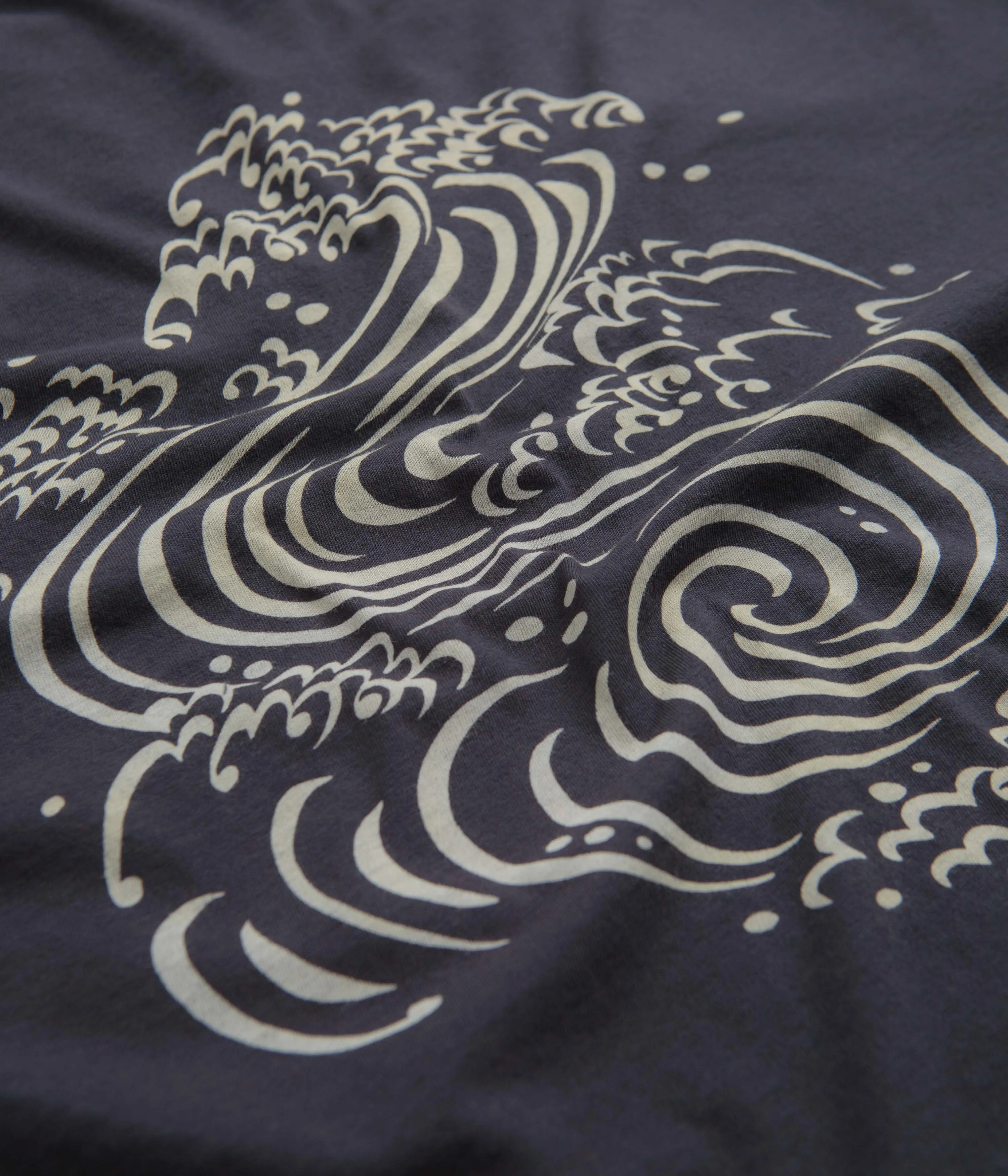 Mollusk Chrysanthemum T-Shirt - Black Indigo