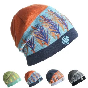 Multicolored Geometric Pattern Knit Hat, Skull Cap or Beanie