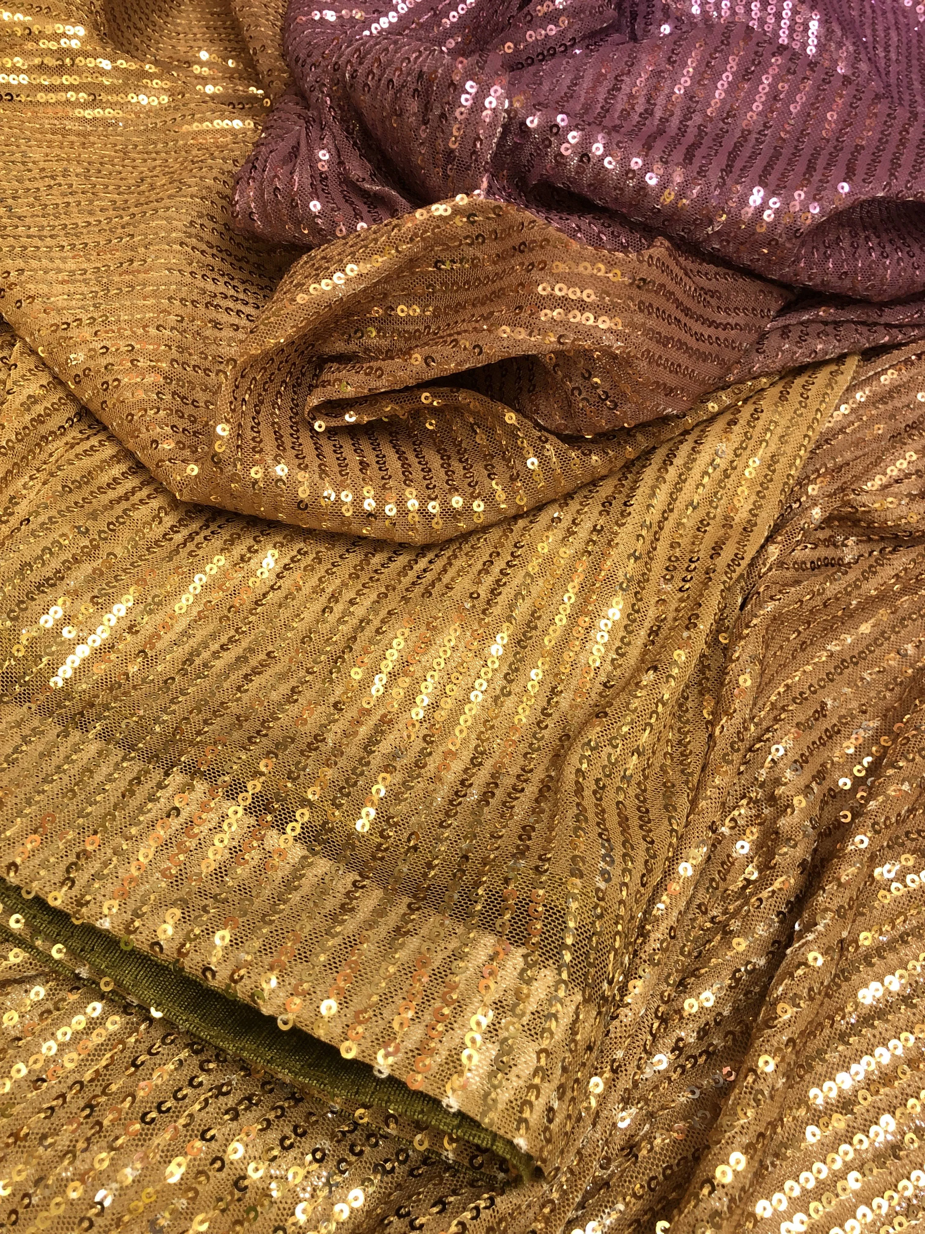 Mustard and Dark Lavender Color Designer Net Saree with Sequin Weaving