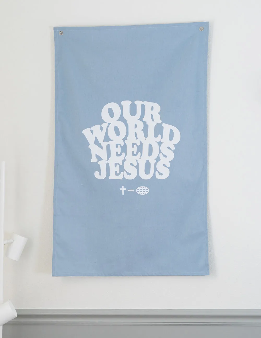 Our World Needs Jesus Tapestry