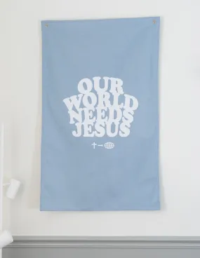 Our World Needs Jesus Tapestry