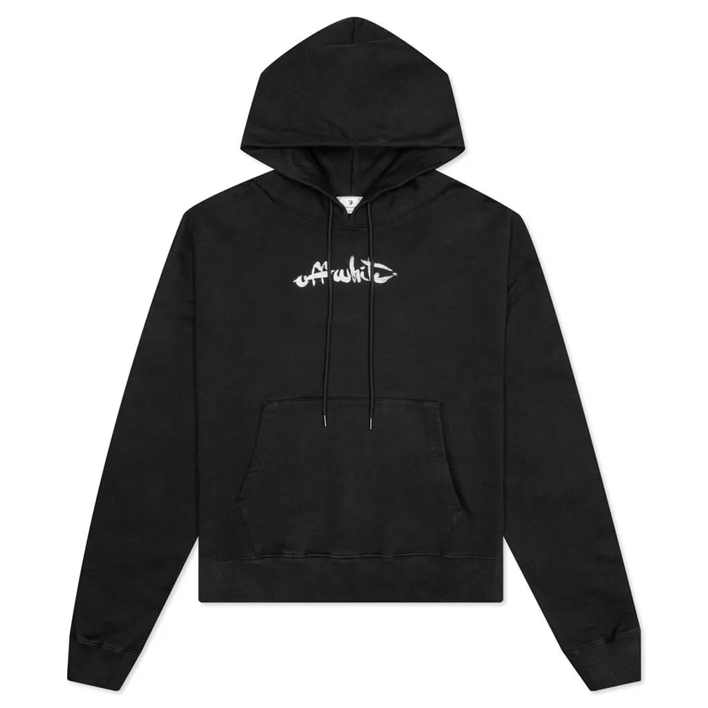 Paint Arrow Slim Hoodie - Black/White