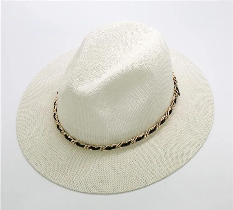 Panama Hat with Luxury Metal Chain