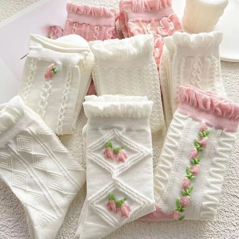 Pink Flower Socks  MK18845