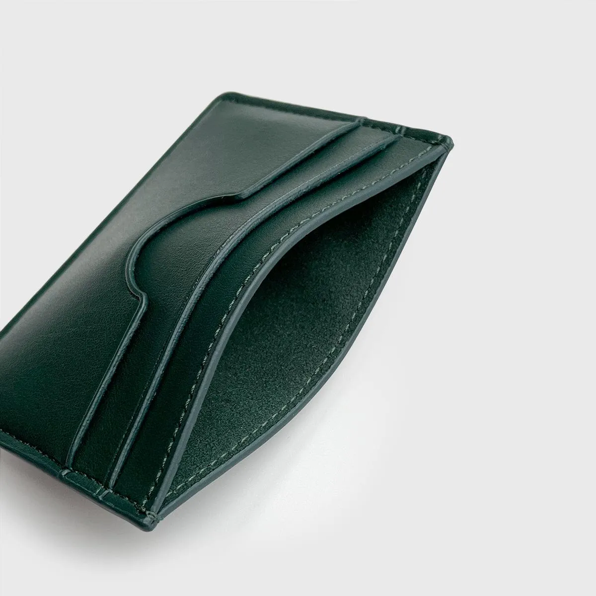 Premium Slim Apple Leather Vegan Cardholder | Forest Green