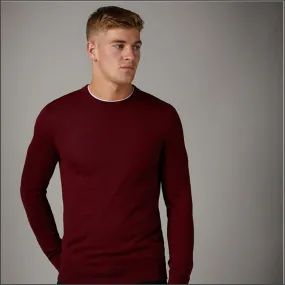 Remus Uomo Burgandy Slim Fit Merino Wool-Blend Sweater>>