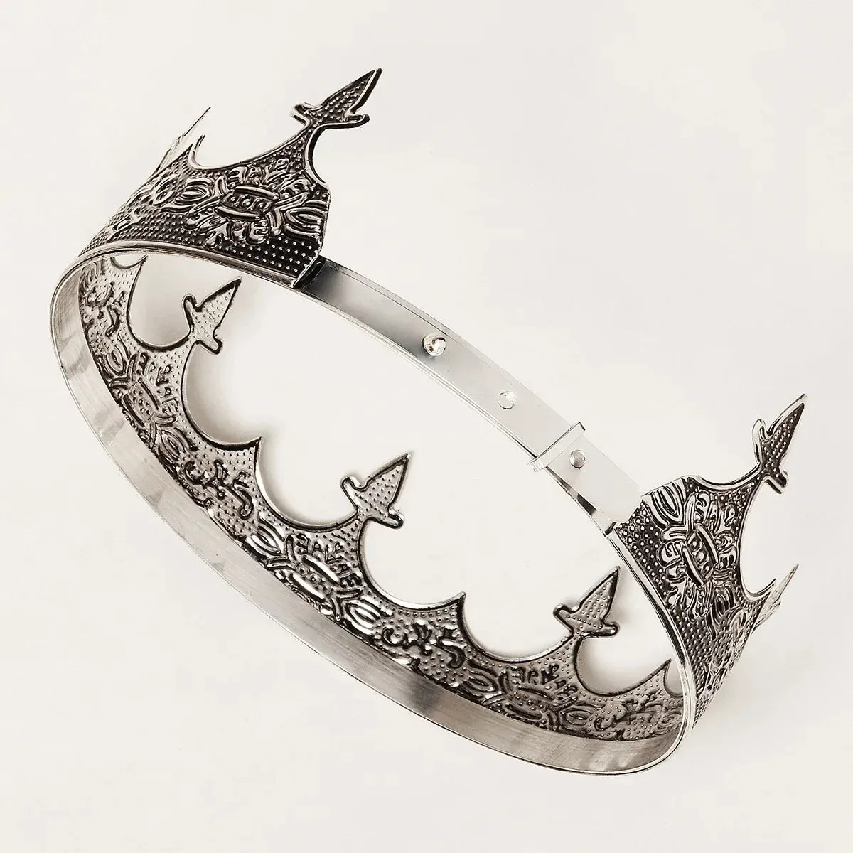 Retro White Metal Baroque King Crown Pageant for Men