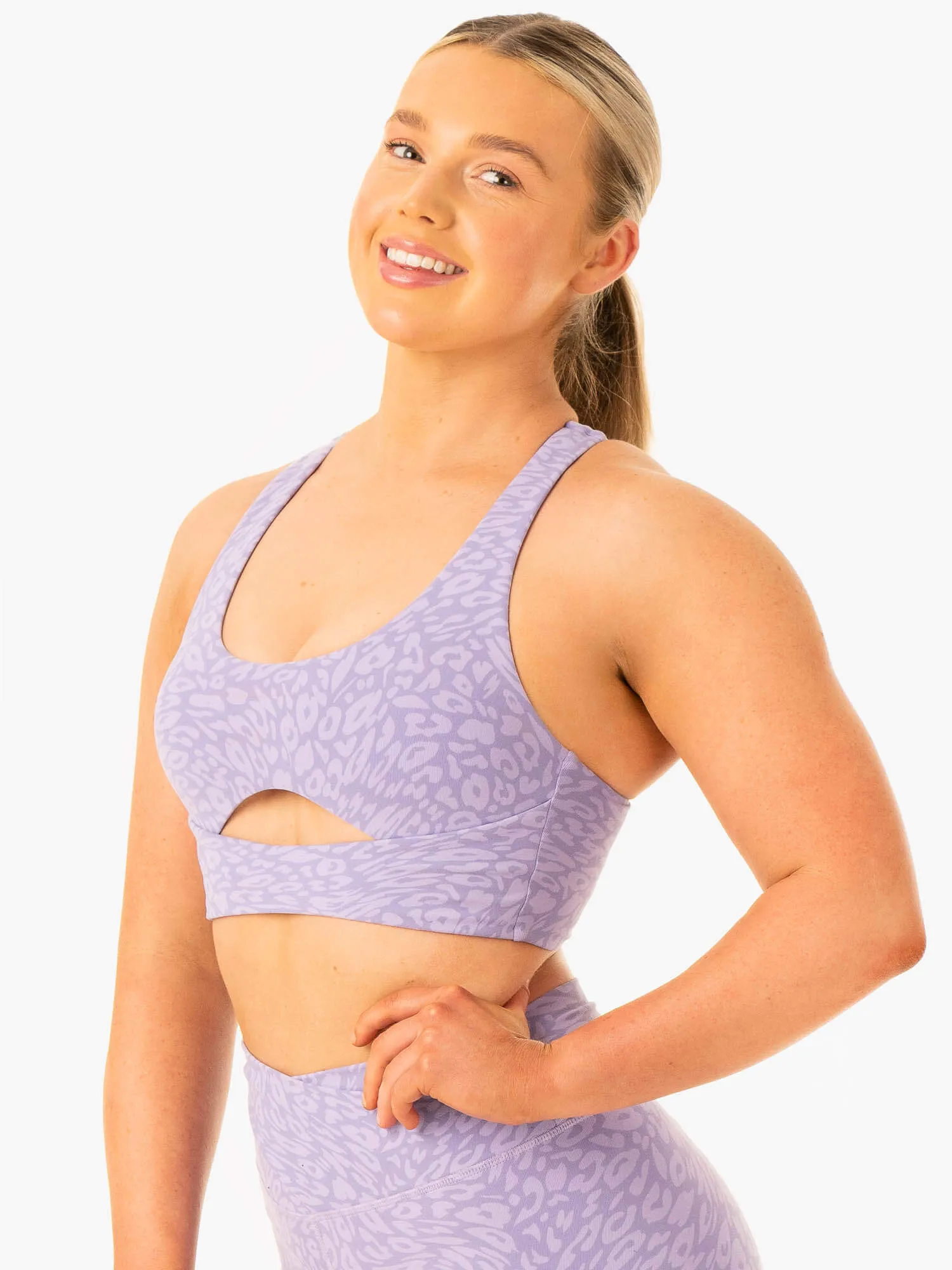 Rotation Sports Bra - Iris Leopard