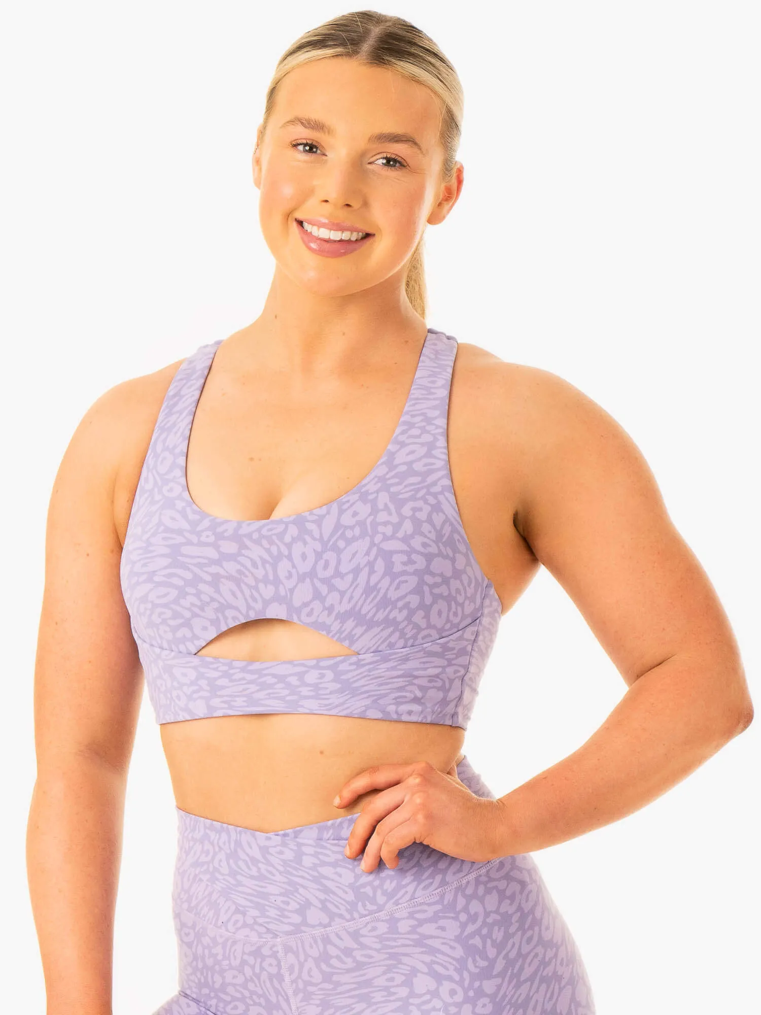 Rotation Sports Bra - Iris Leopard