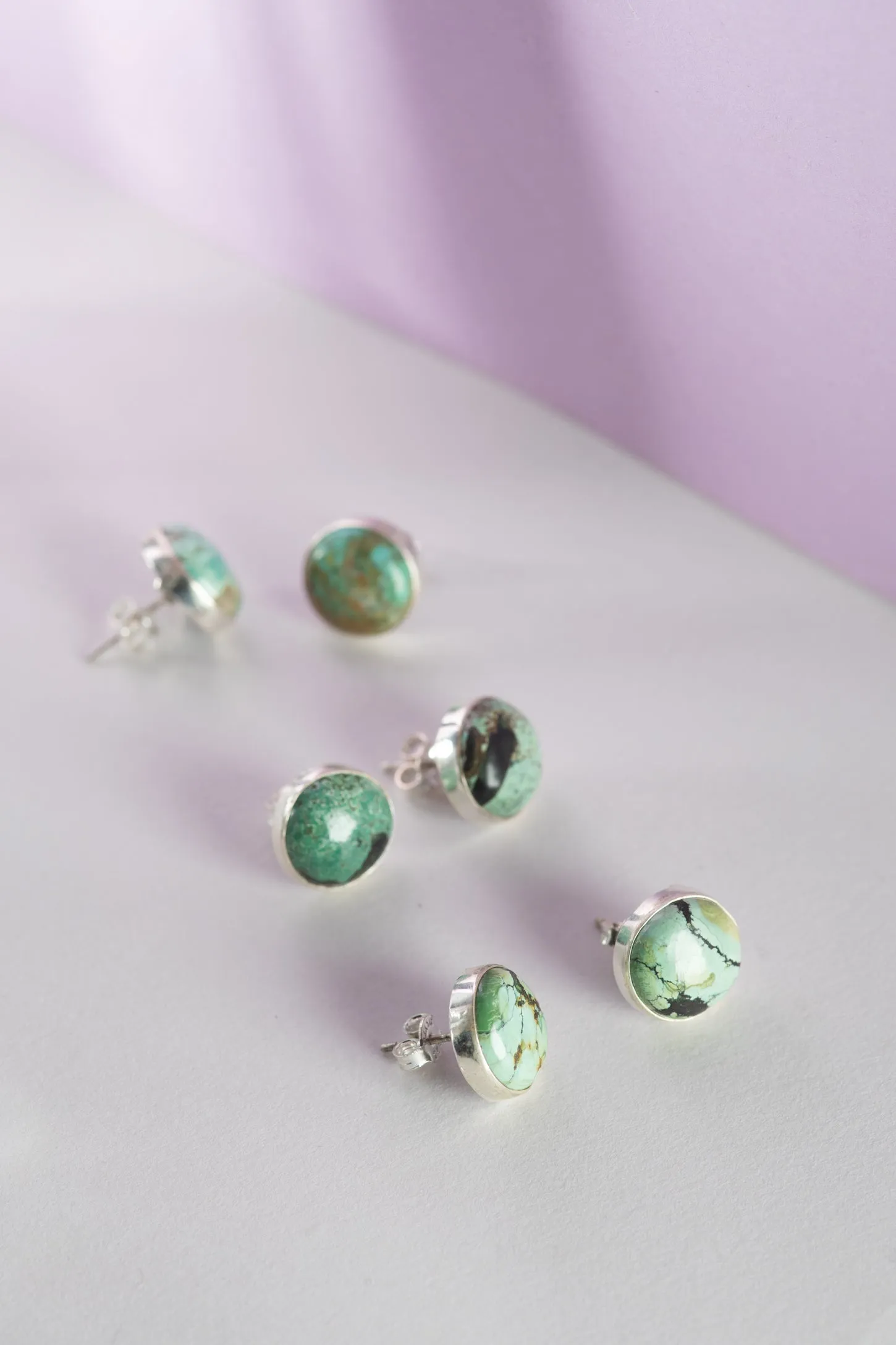 Round Turquoise  Stud Earrings