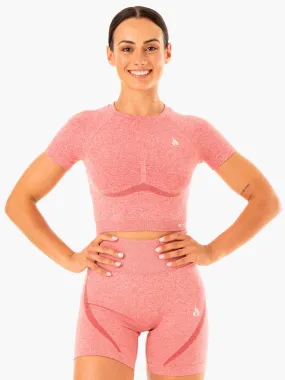 Sculpt Seamless T-Shirt - Pink Marl