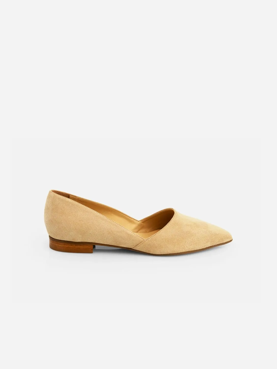 Stefania Vegan Suede Flat | Beige