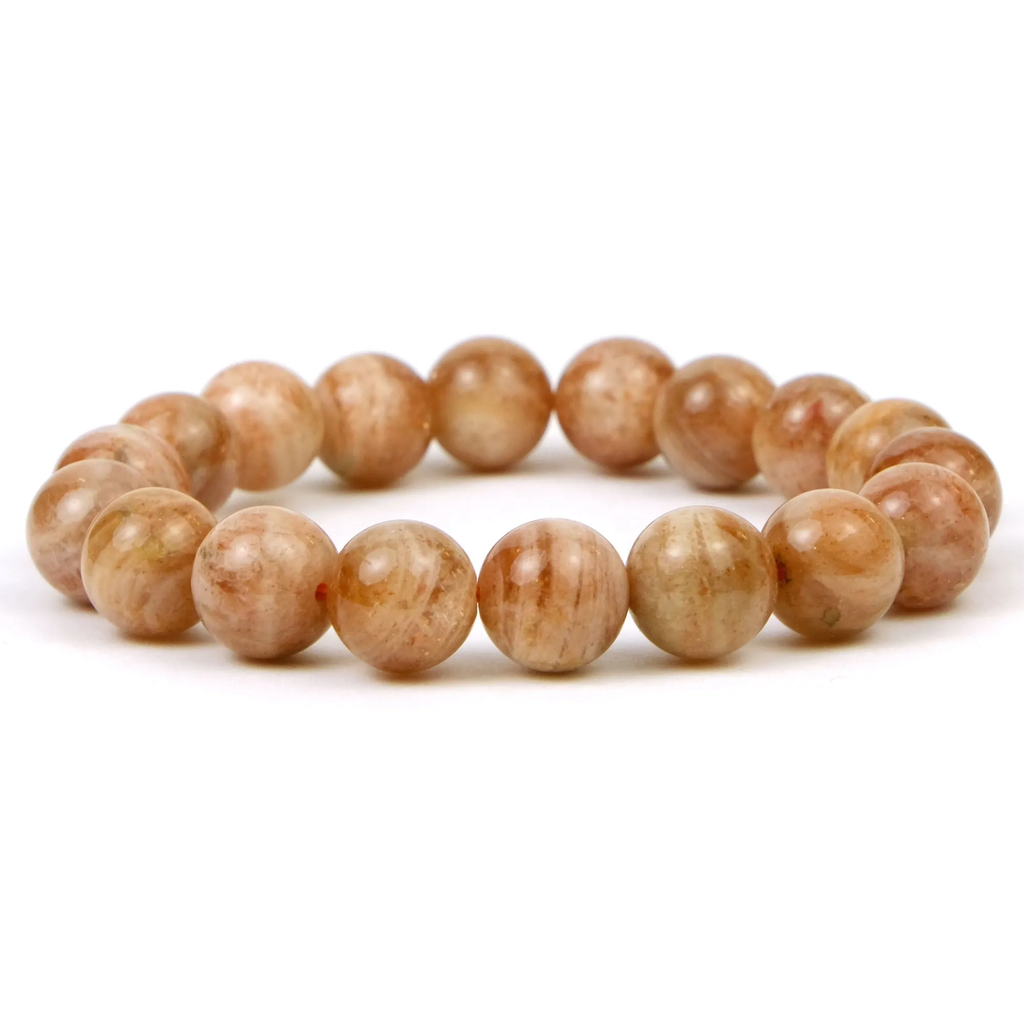 Strawberry Sunstone Stretch Bracelet 11mm