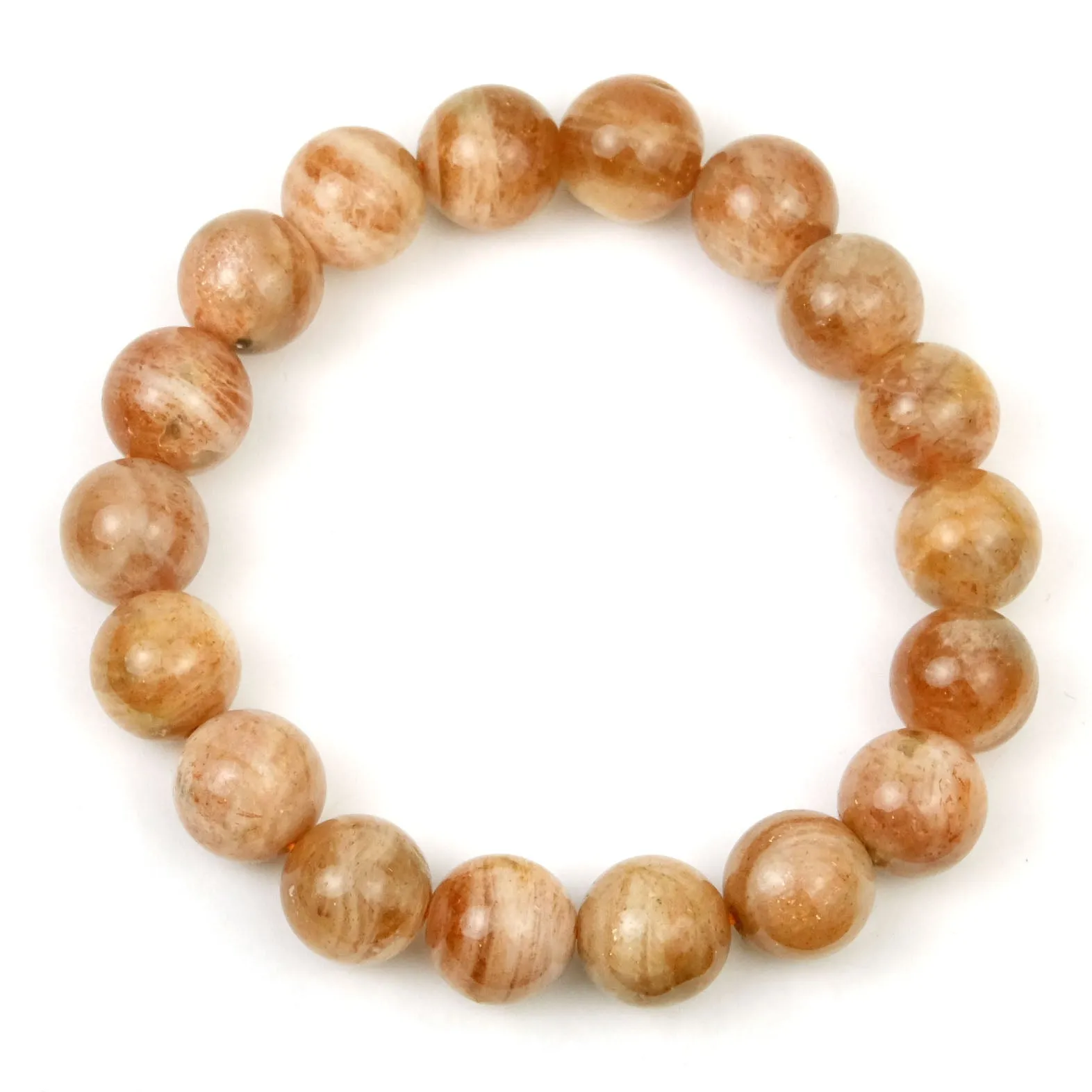 Strawberry Sunstone Stretch Bracelet 11mm