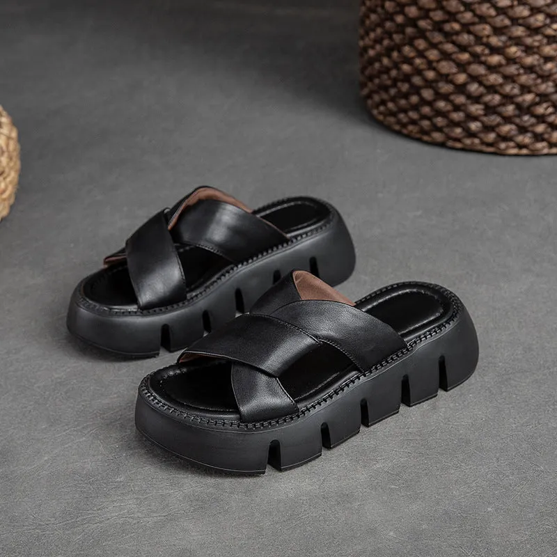 Summer Leather Plaited Retro Casual Sandals For Women