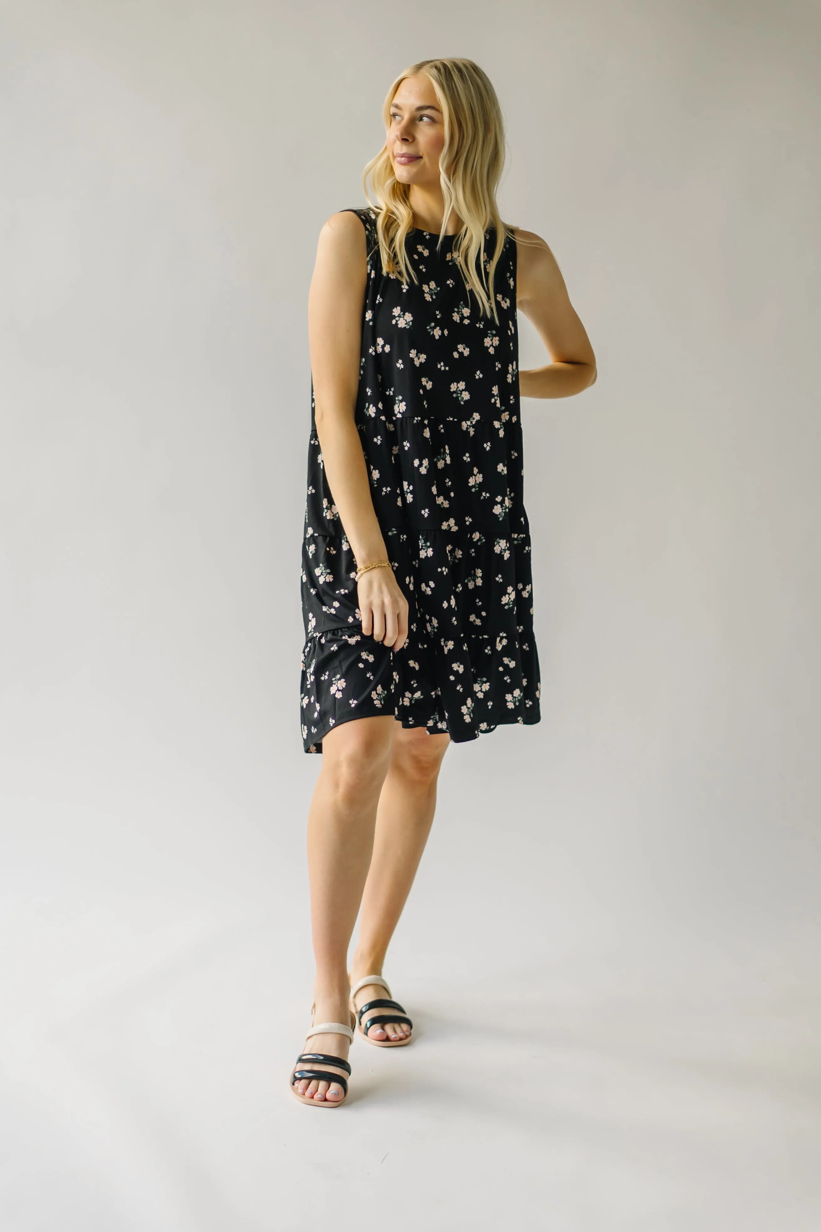 The Alexander Floral Tank Dress in Black