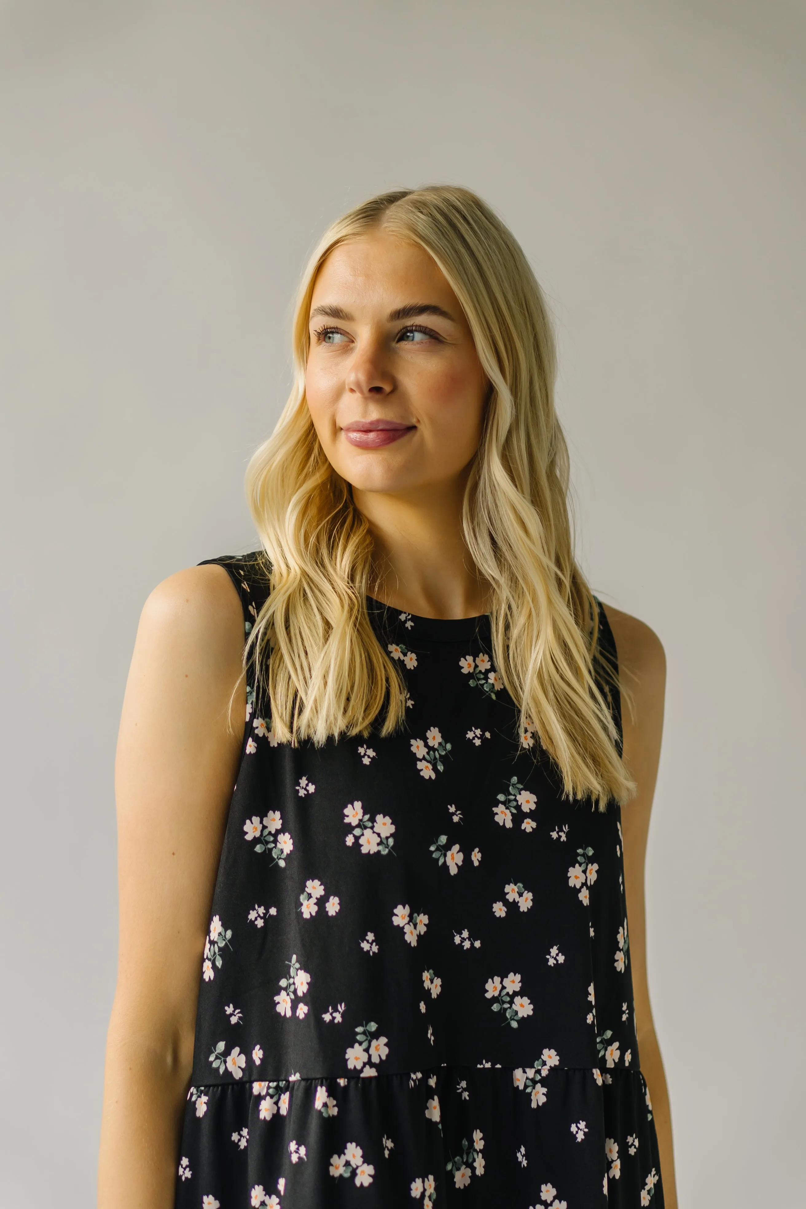 The Alexander Floral Tank Dress in Black