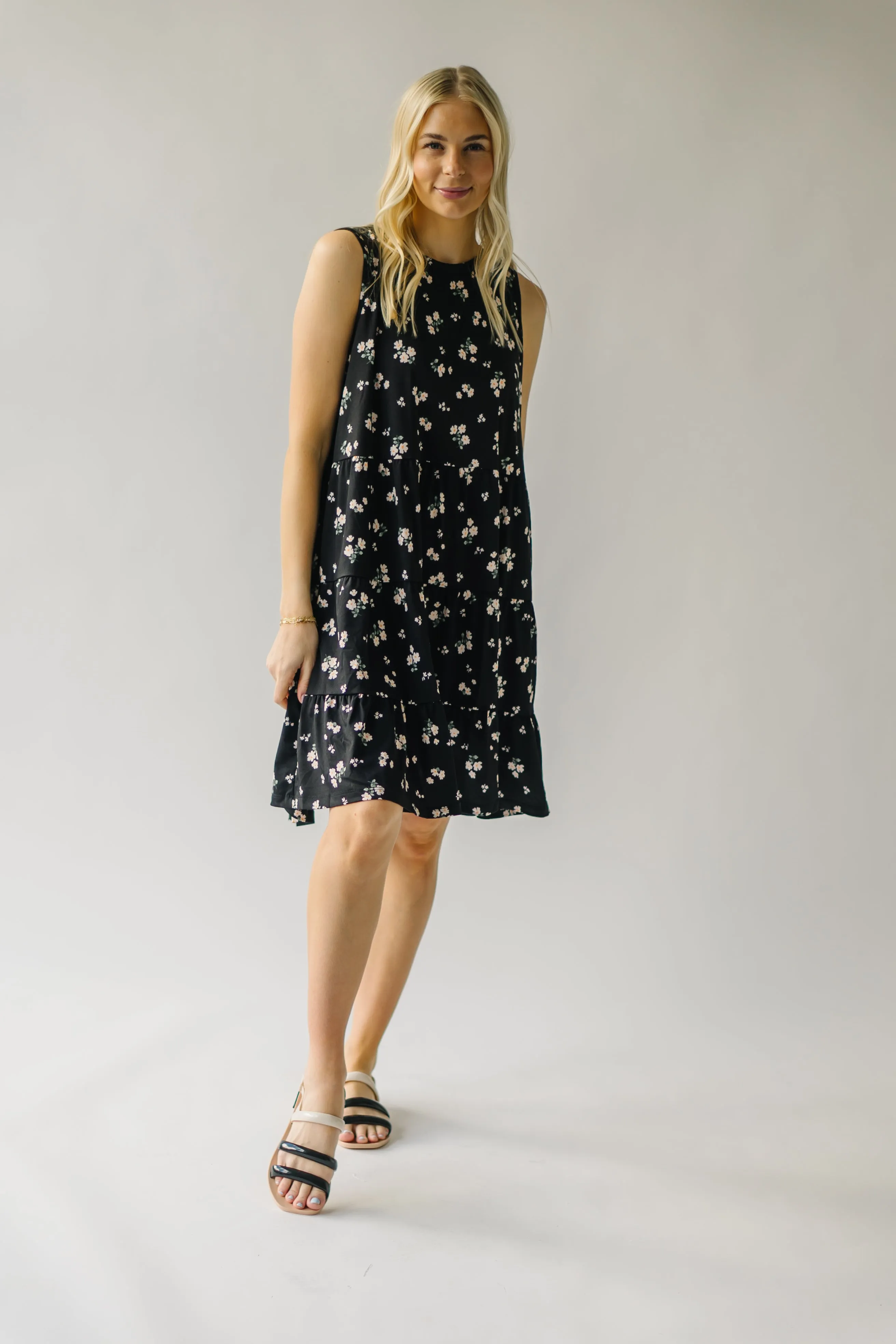 The Alexander Floral Tank Dress in Black