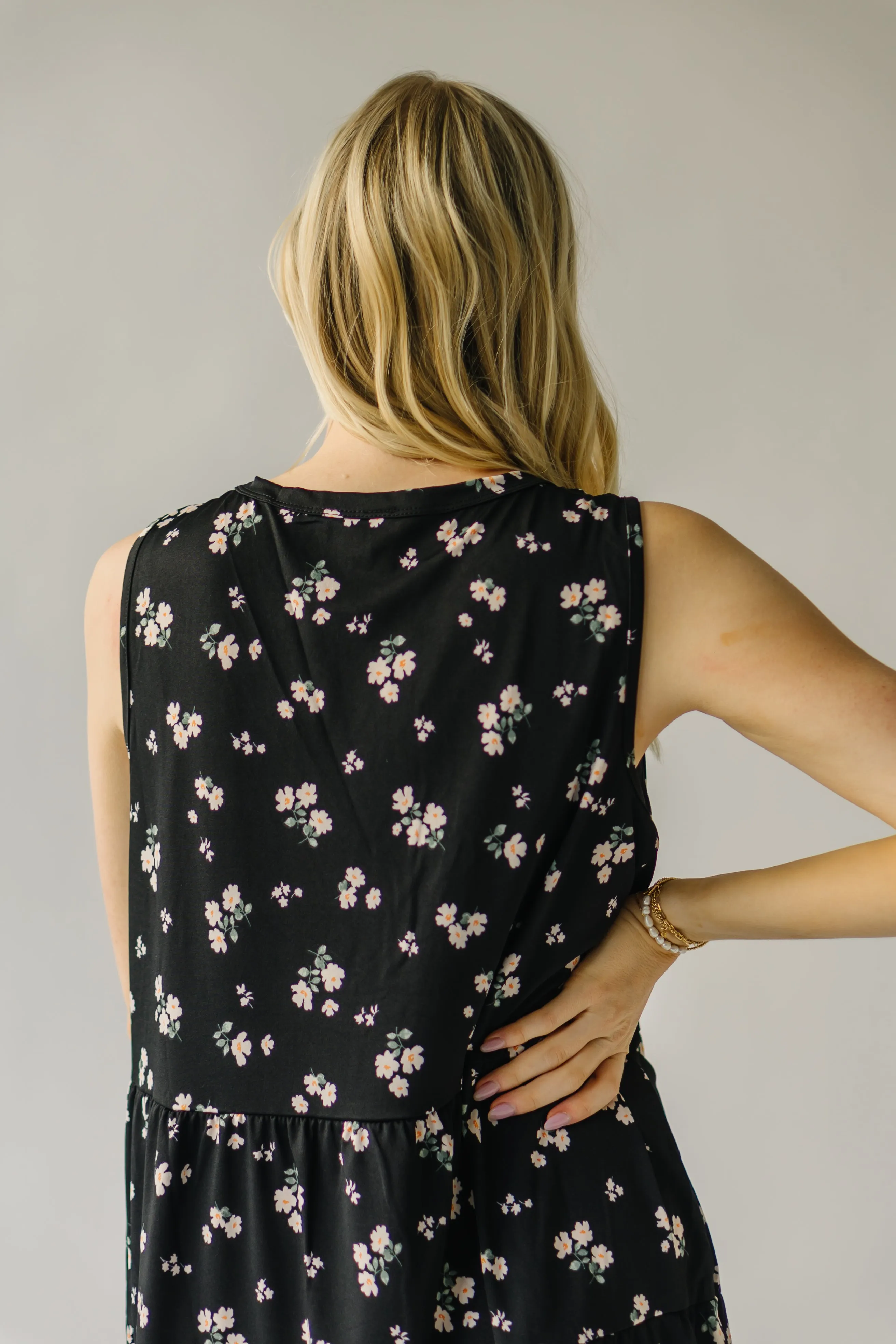 The Alexander Floral Tank Dress in Black