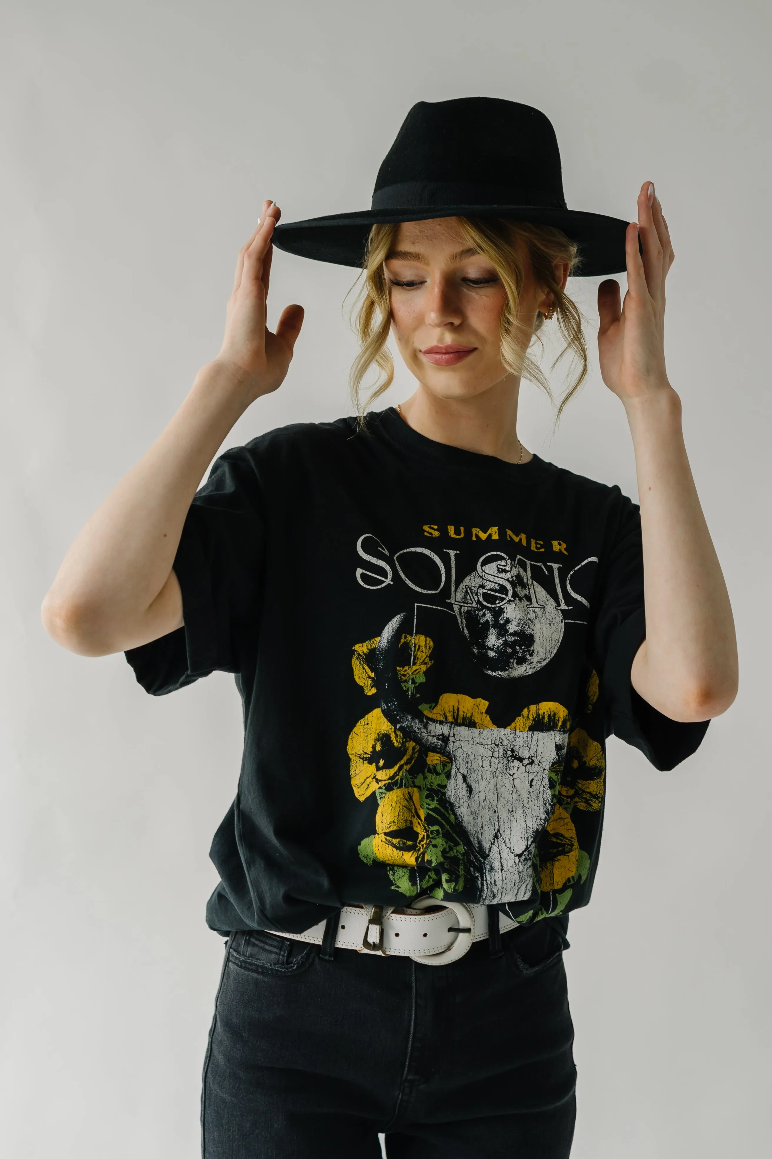 The Summer Solstice Graphic Tee in Faded Black