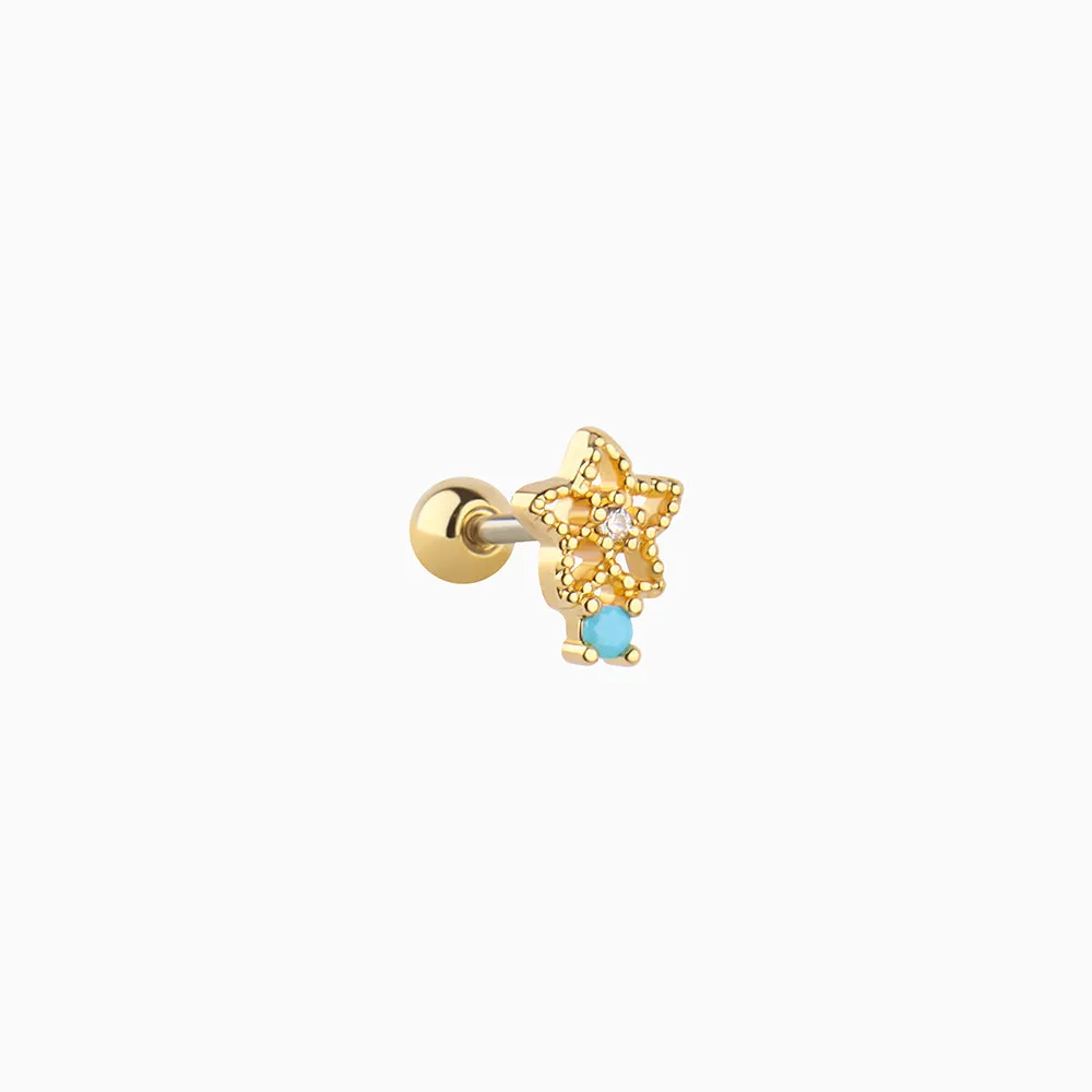 Turquoise Flower Stud