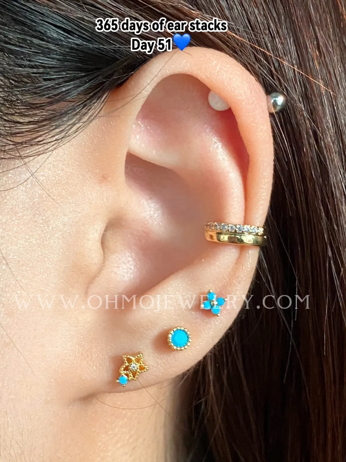 Turquoise Flower Stud