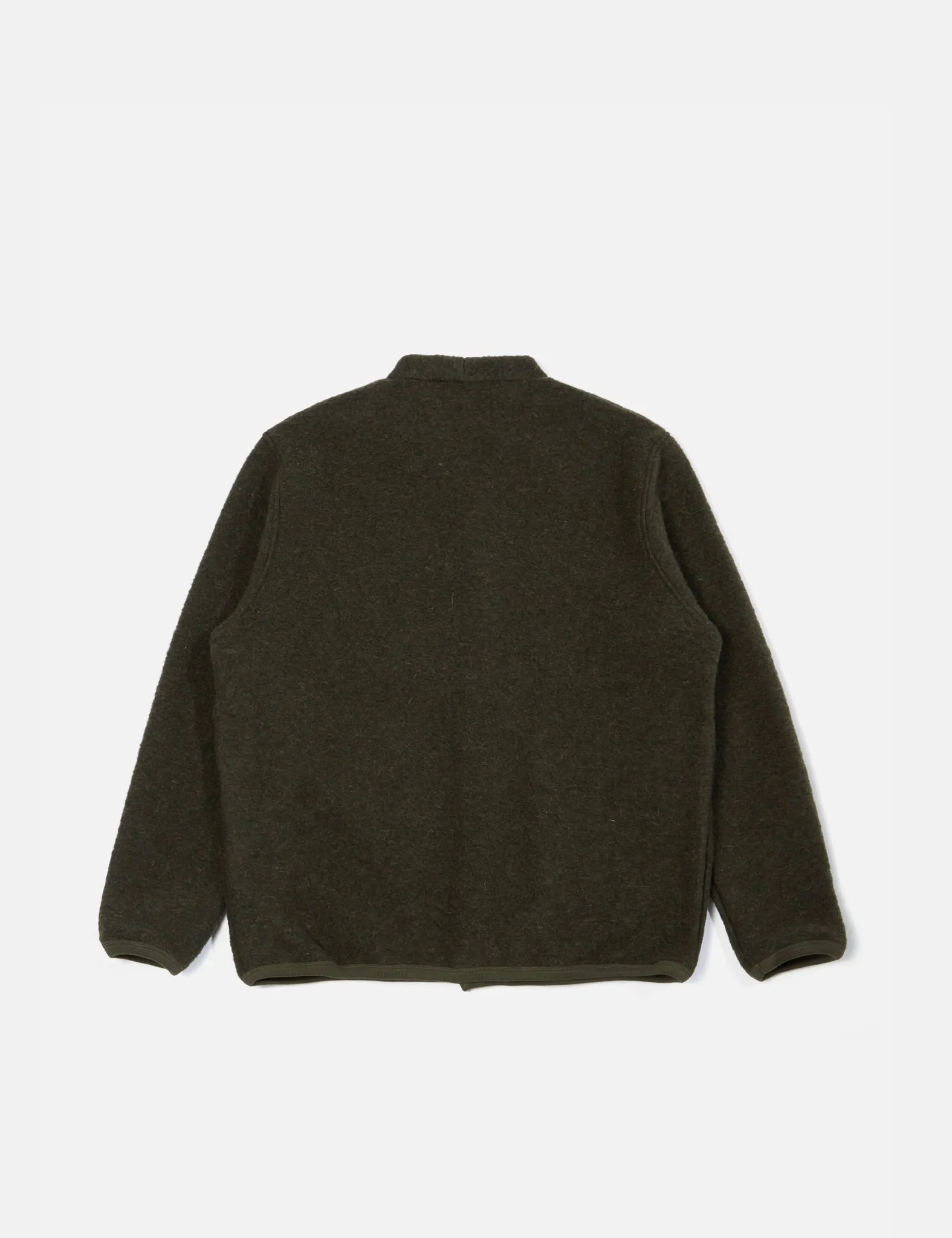 Universal Works Cardigan (Wool Fleece) - Olive Green