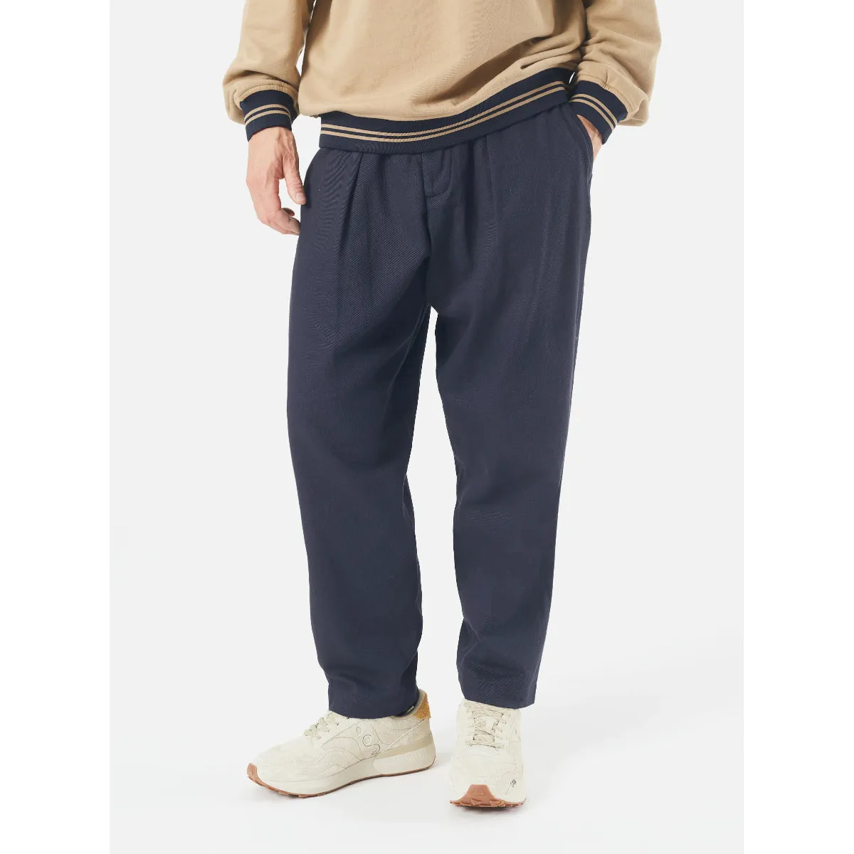 Universal Works Pleated Track Pant 29181 Winter Twill navy