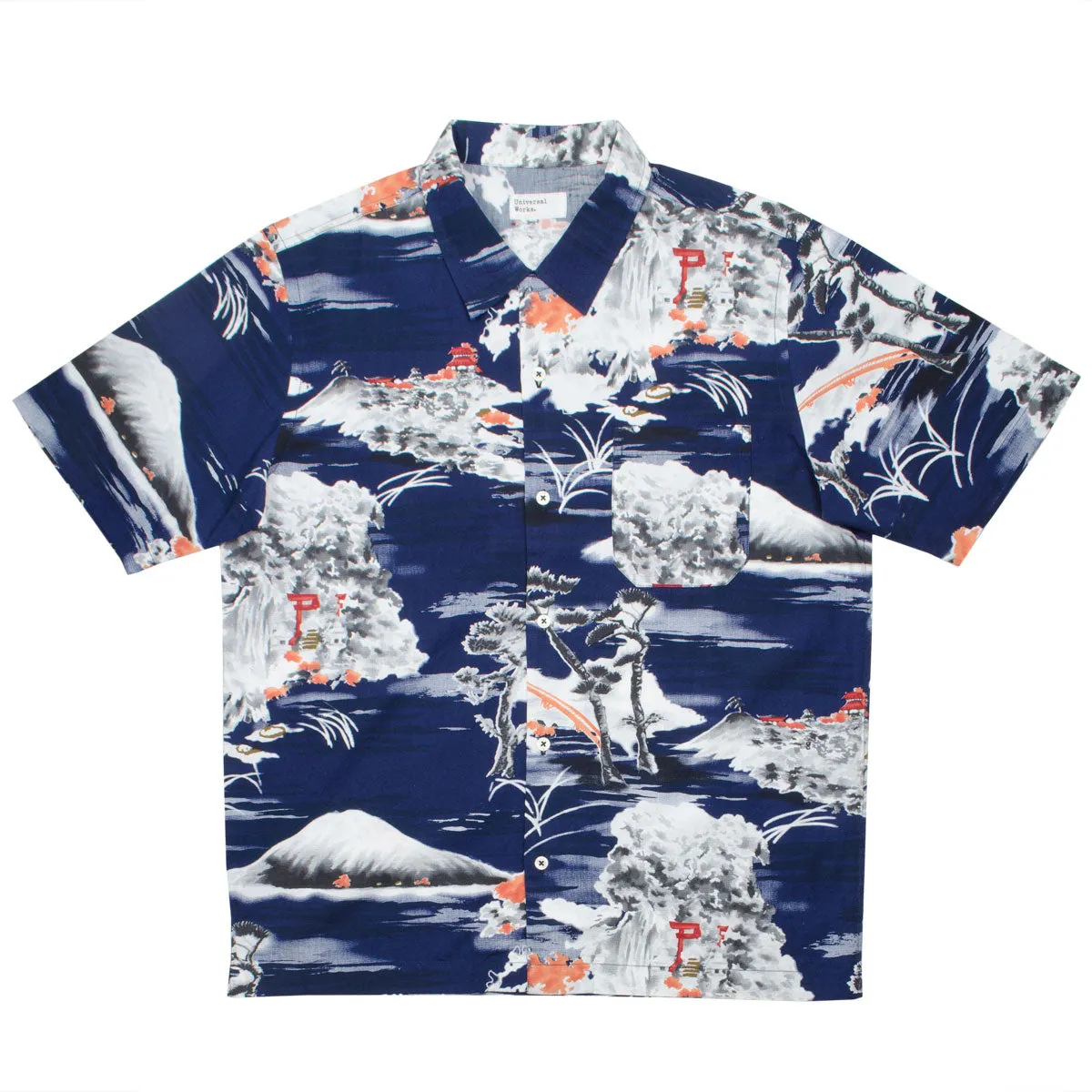 Universal Works - Road Shirt Fuji Summer Print - Navy