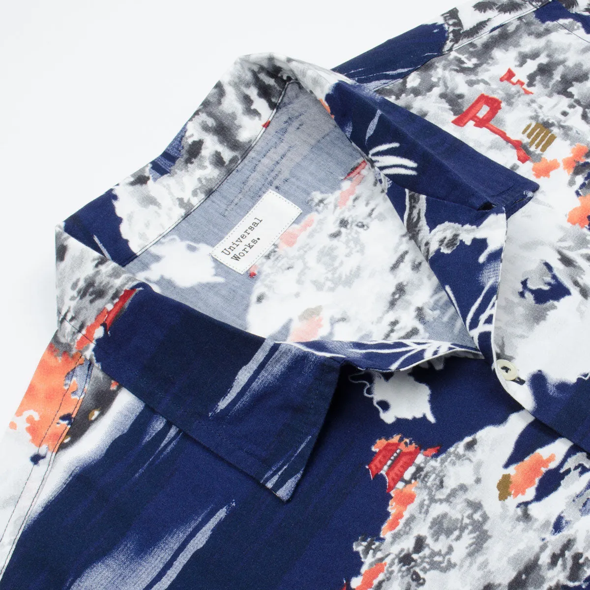 Universal Works - Road Shirt Fuji Summer Print - Navy