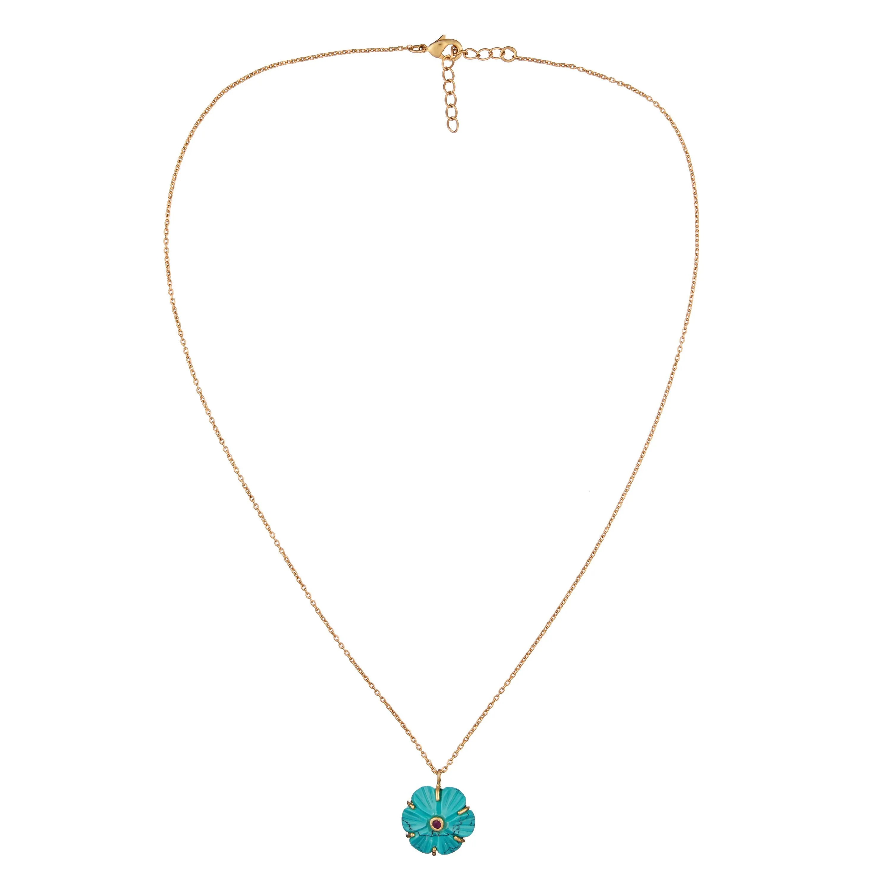 Vama | Asteria Necklace | Metal-Sterling Silver | Stone-Turquoise | Finish-Shiny