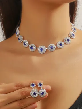 Vintage Diamond Necklace Earrings Set