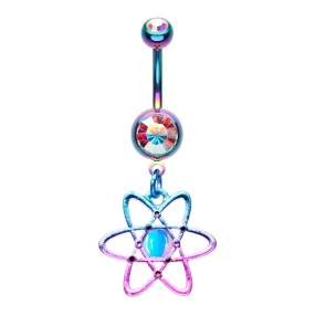 WILDKLASS Atomic Atom Dark Matter Symbol Gem Belly Button Ring