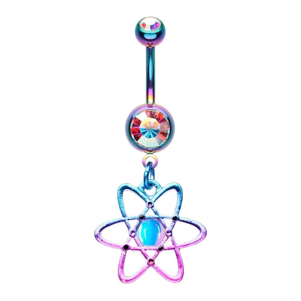 WILDKLASS Atomic Atom Dark Matter Symbol Gem Belly Button Ring