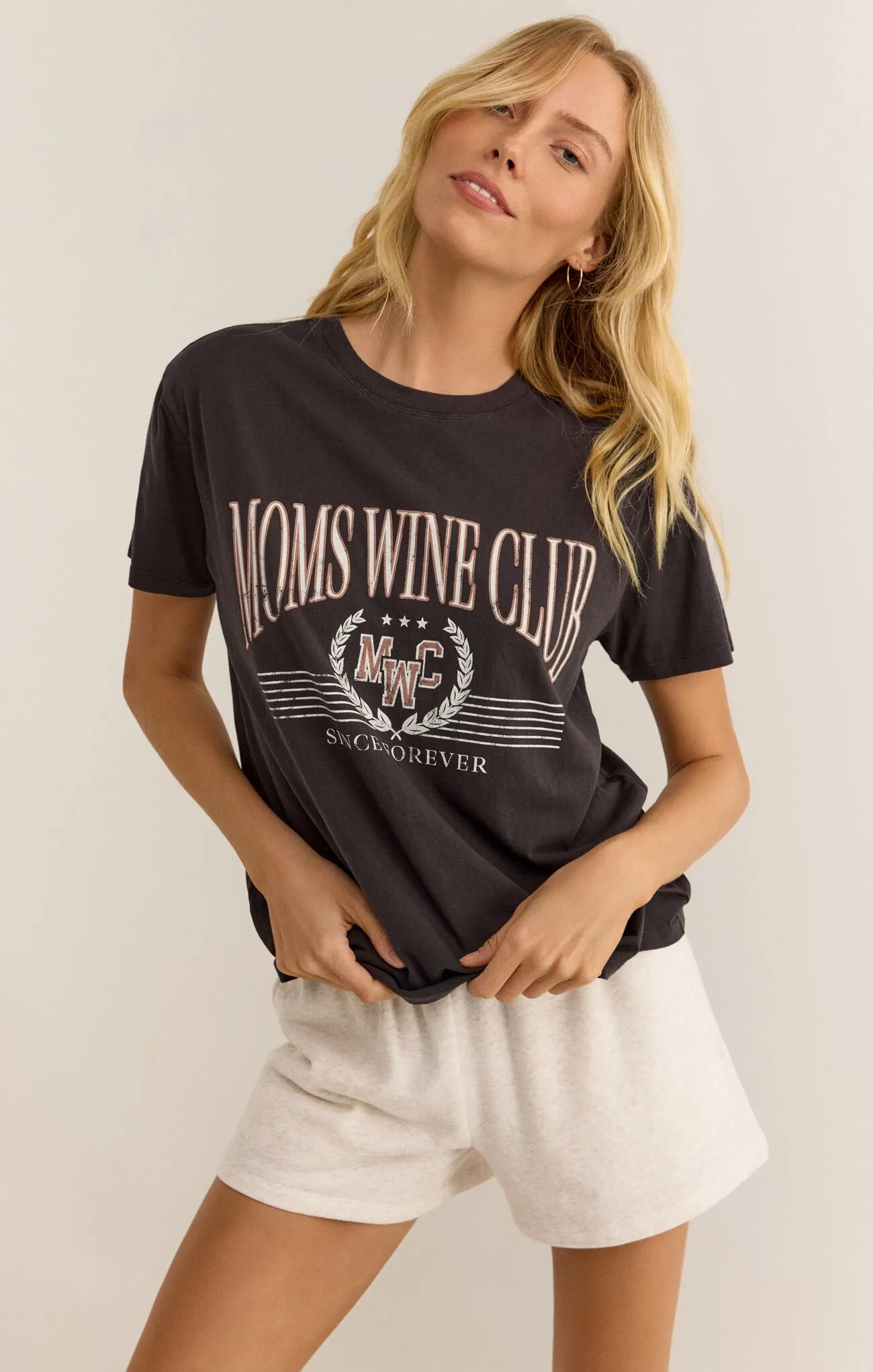 Z Supply Boyfriend Moms Wine Club Tee