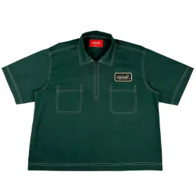 Zip up Patch Workshirt (Green)